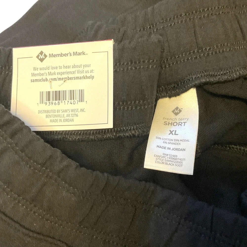 Member's Mark Womens French Terry Shorts Black Soot XL New Summer vacation